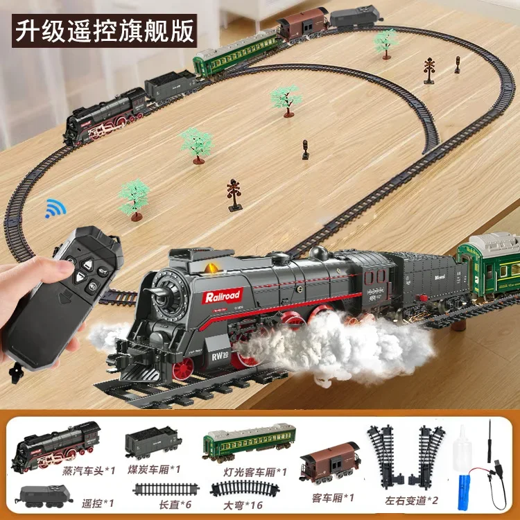Fernbedienbares Retro-Dampflok-Eisenbahnsystem für Kinder – 9074B