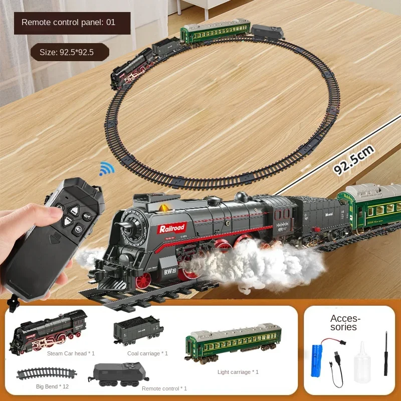 Fernbedienbares Retro-Dampflok-Eisenbahnsystem für Kinder – 01