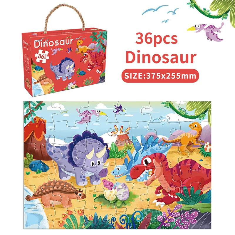 36-teiliges Tier-Puzzle für Kinder ab 3 Jahren – Dinosaur Families