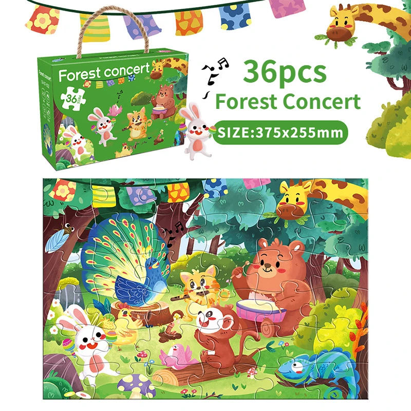36-teiliges Tier-Puzzle für Kinder ab 3 Jahren – Forest Concerts
