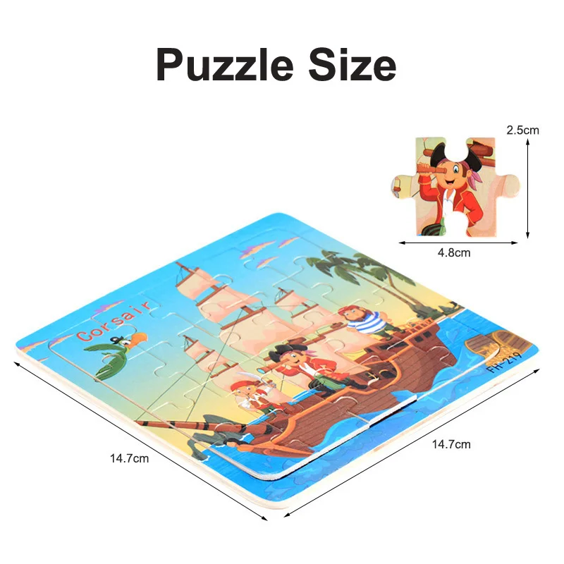 Neues 20-teiliges Holz 3D Puzzle mit lustigen Tierfahrzeugen für Kinder – Bild 6