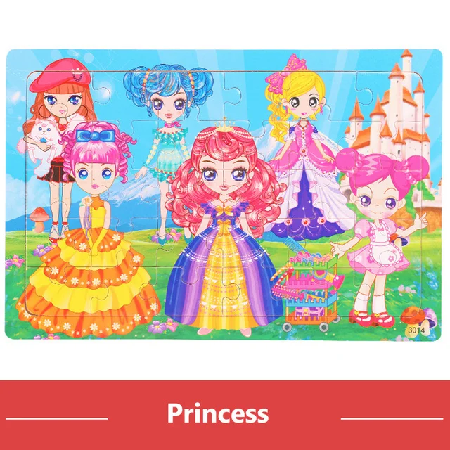 Montessori Holzpuzzle: 30-teiliges 3D Tier-Jigsaw für Kinder – Eight Princess