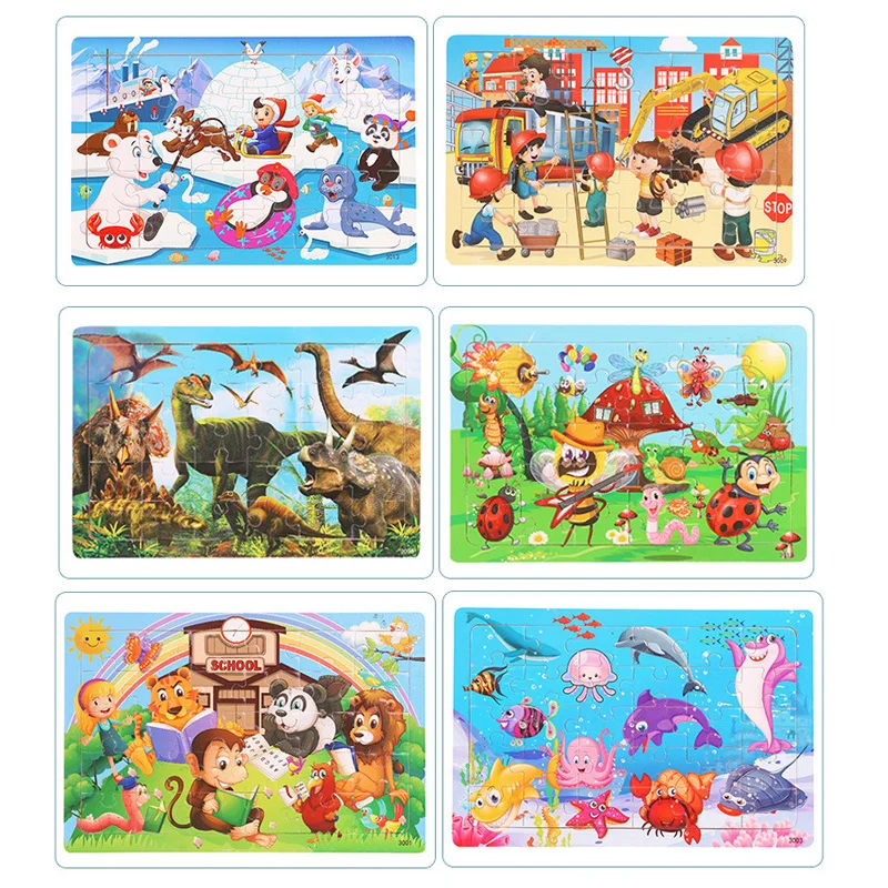 Montessori Holzpuzzle: 30-teiliges 3D Tier-Jigsaw für Kinder – Bild 3
