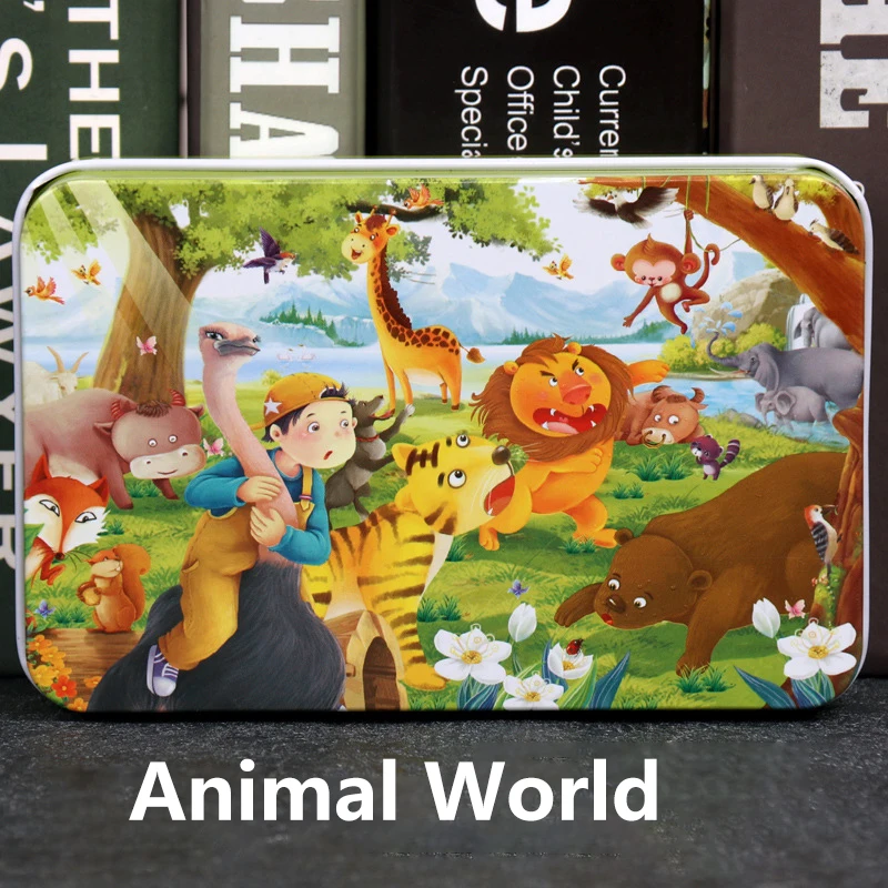 60-teiliges Kinderpuzzle mit Motiven von Tieren und Fahrzeugen – Animal World