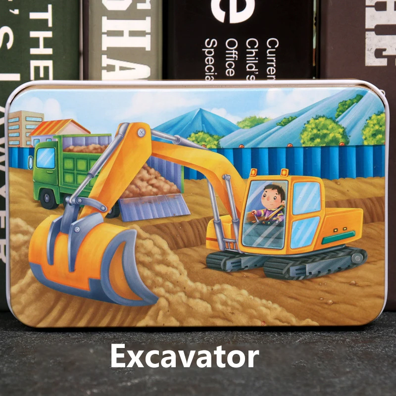 60-teiliges Kinderpuzzle mit Motiven von Tieren und Fahrzeugen – Excavator