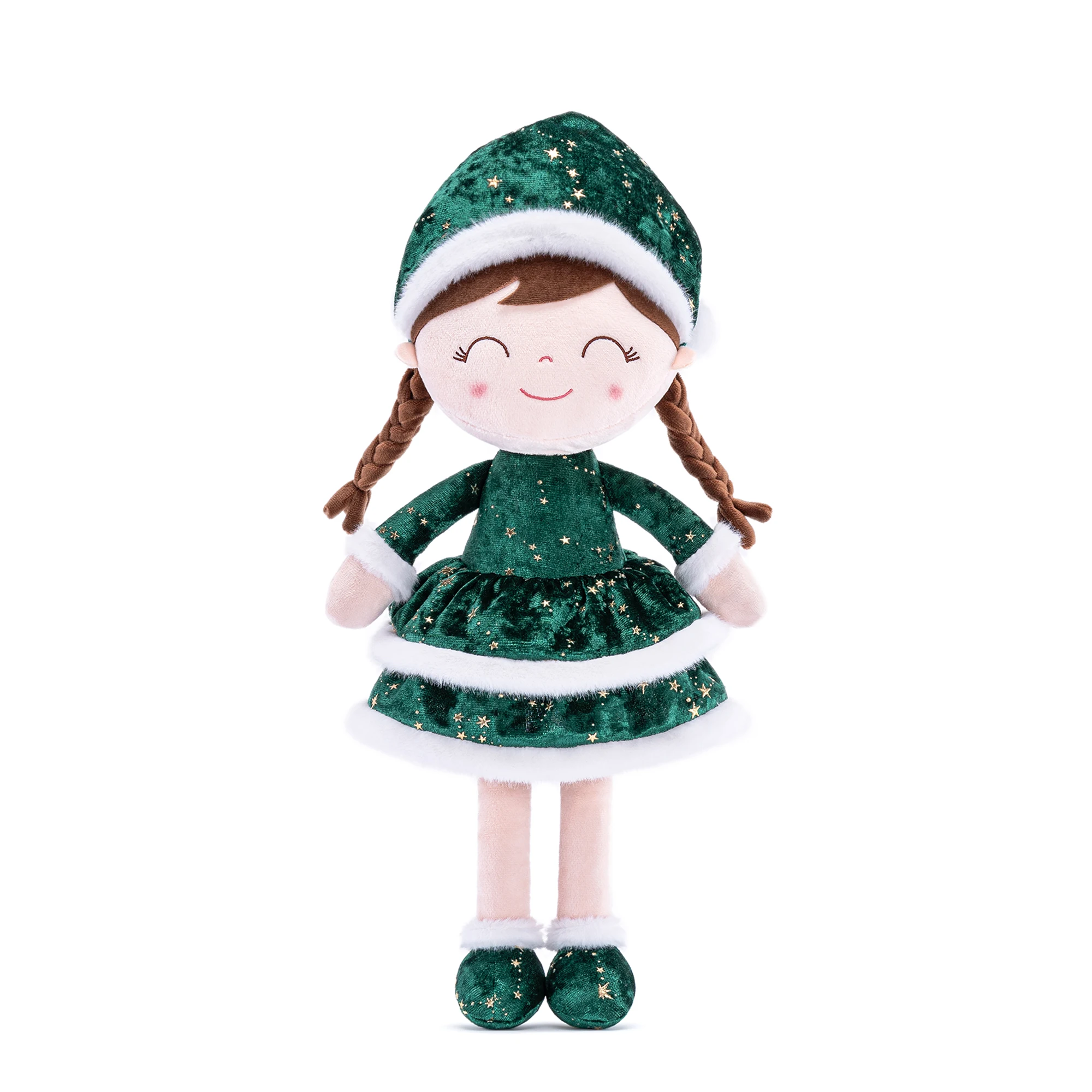 Gloveleya Prinzessinnen-Puppe: Weiches Spielzeug für Mädchen – Christmas doll Green