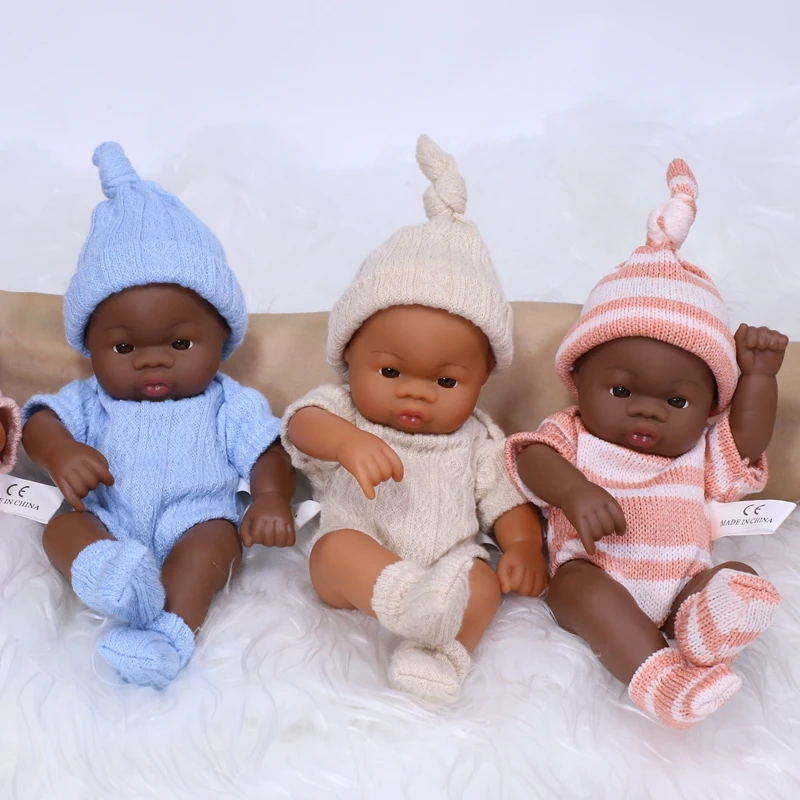 Niedliche 20cm große Black American Reborn Puppe zum Spielen