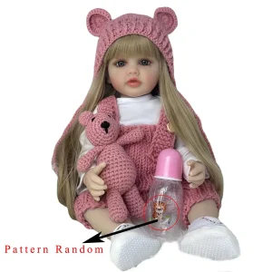 BZDOLL Lebensechte Reborn-Puppe aus weichem Silikon, 55 cm