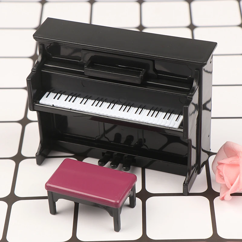 Minimales Holzklavier mit Hocker für Puppenhaus-Dekor – Bild 2