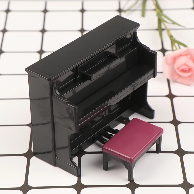 Minimales Holzklavier mit Hocker für Puppenhaus-Dekor – Bild 3