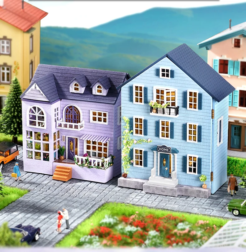 Wunderschönes Mini-Häuschen aus Holz für Kinder zum Spielen – D031 D032