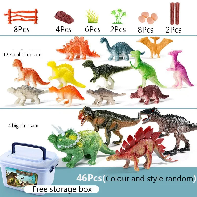 Jurassic Dinosaur Spielzeugset mit Pterodaktylus und T-Rex – 46Pcs with box