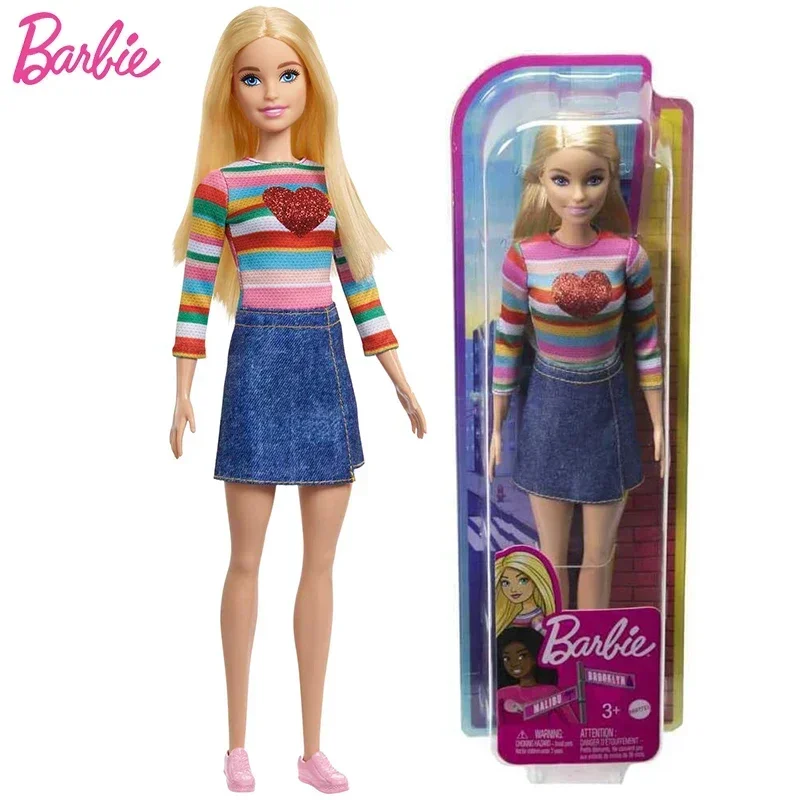 Original Barbie Fashionista Puppe mit Wellenhaaren und Gingham Kleid – HGT13