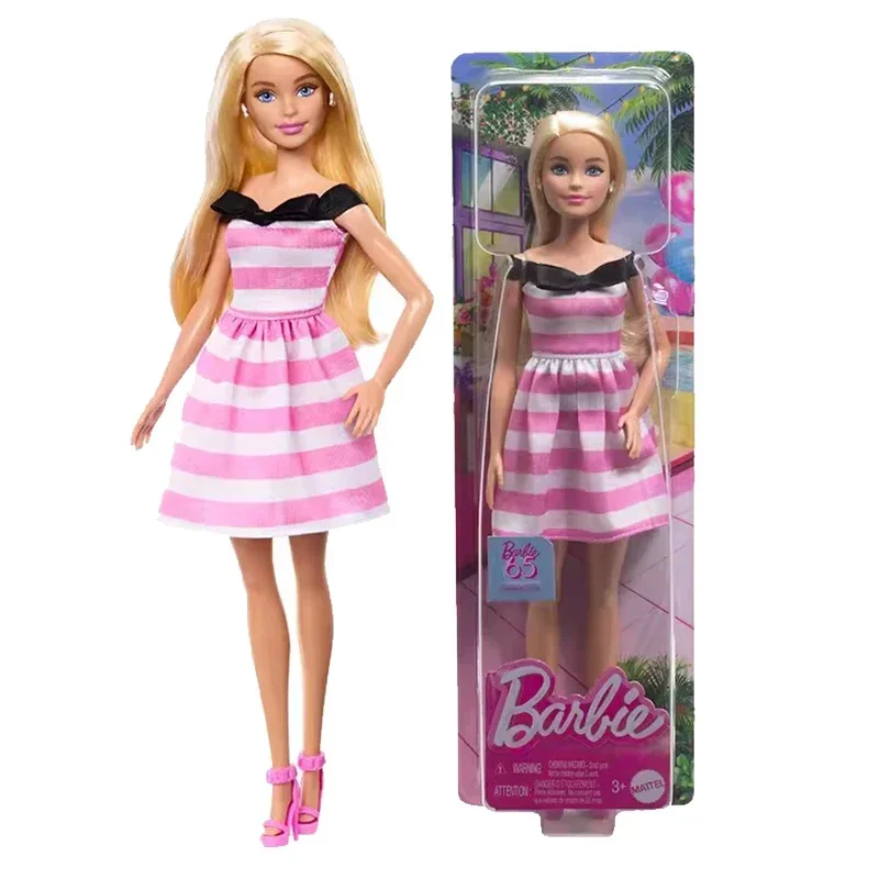 Original Barbie Fashionista Puppe mit Wellenhaaren und Gingham Kleid – HTH66
