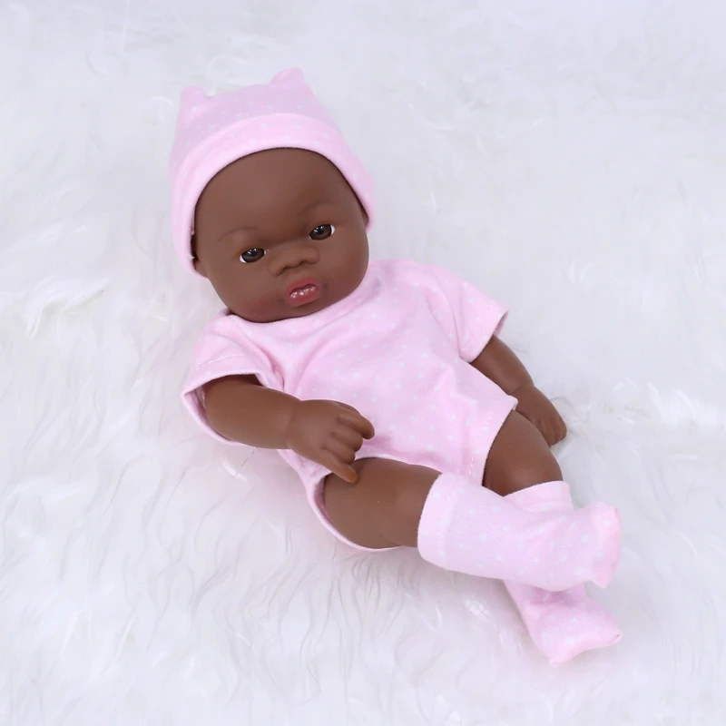 Niedliche 20cm große Black American Reborn Puppe zum Spielen – pointLTPK