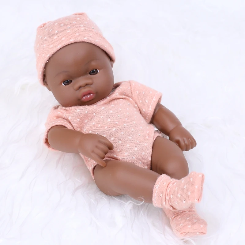 Niedliche 20cm große Black American Reborn Puppe zum Spielen – pointFL