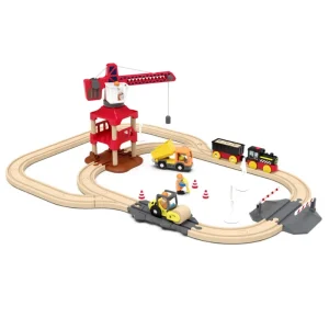 Elektrische Holz-Eisenbahnstrecke mit Magnetmodellwagen