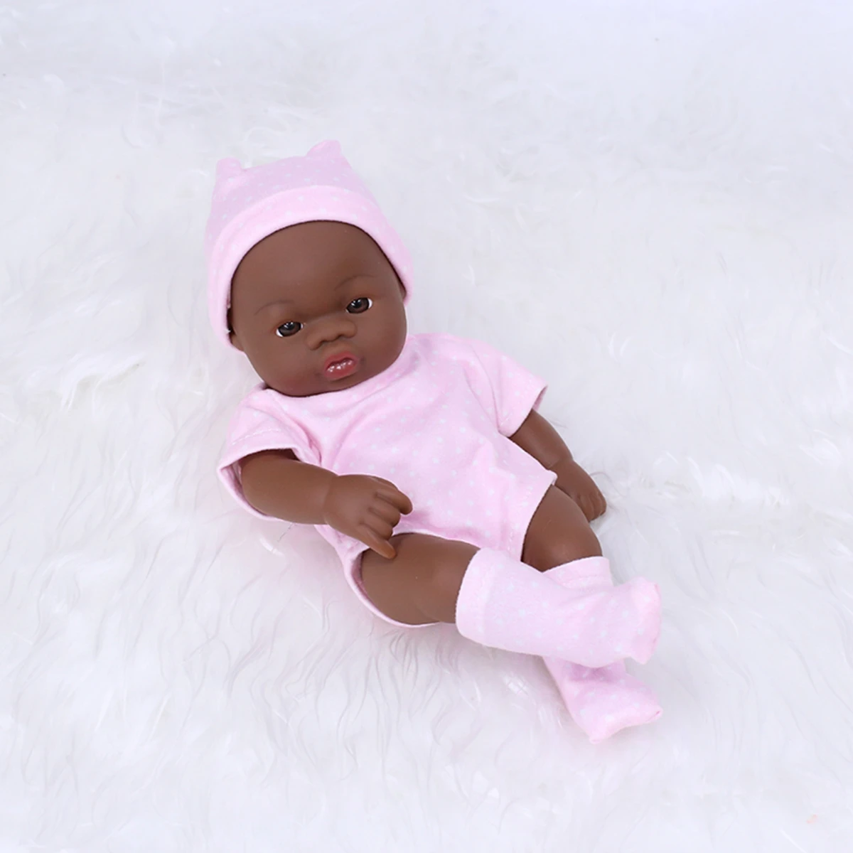 Niedliche 20cm große Black American Reborn Puppe zum Spielen – Bild 2