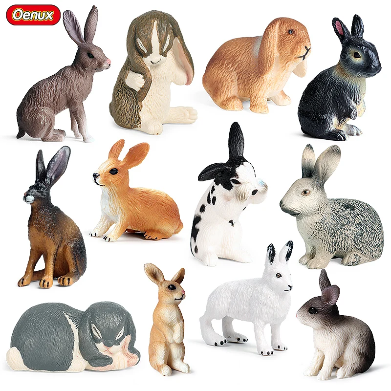 Oenux Bauernhof Modellfiguren Set mit niedlichen Tieren für Kinder – 12pcs-4602