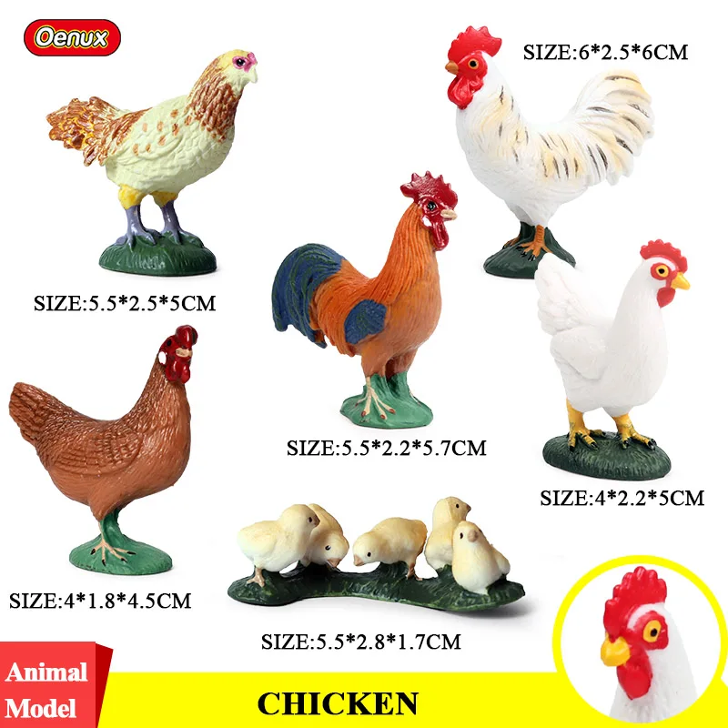 Oenux Bauernhof Modellfiguren Set mit niedlichen Tieren für Kinder – 6pcs-351074