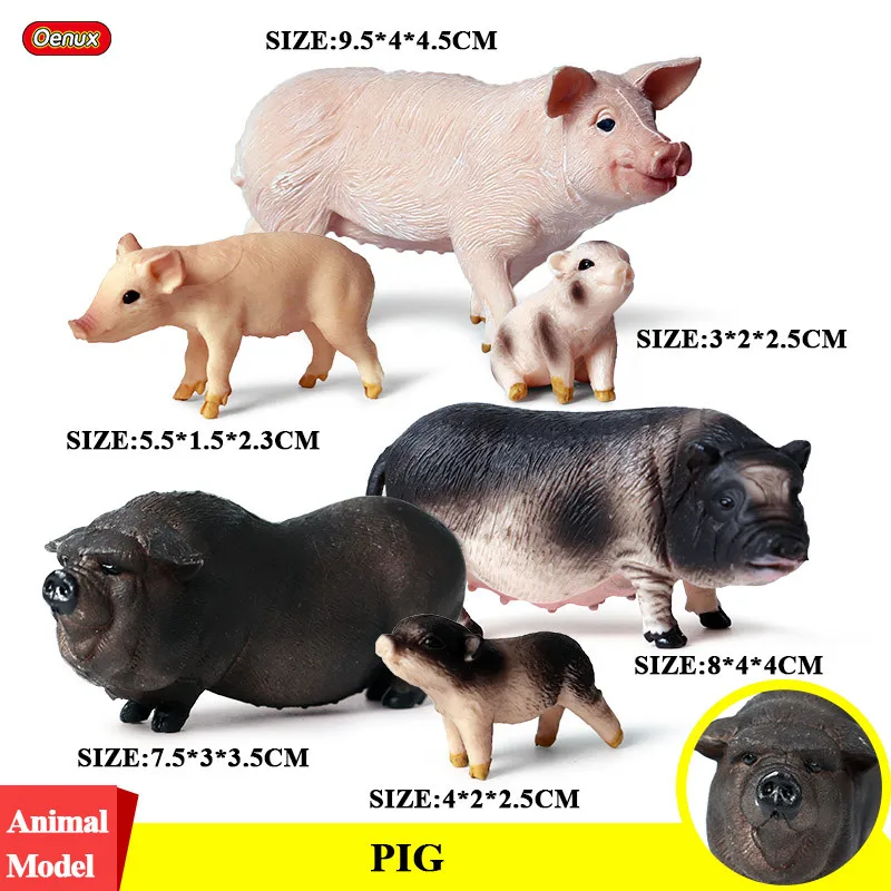 Oenux Bauernhof Modellfiguren Set mit niedlichen Tieren für Kinder – 6pcs-201447514