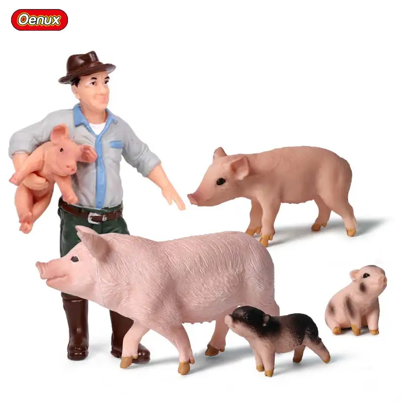 Oenux Bauernhof Modellfiguren Set mit niedlichen Tieren für Kinder – 5pcs-200000195