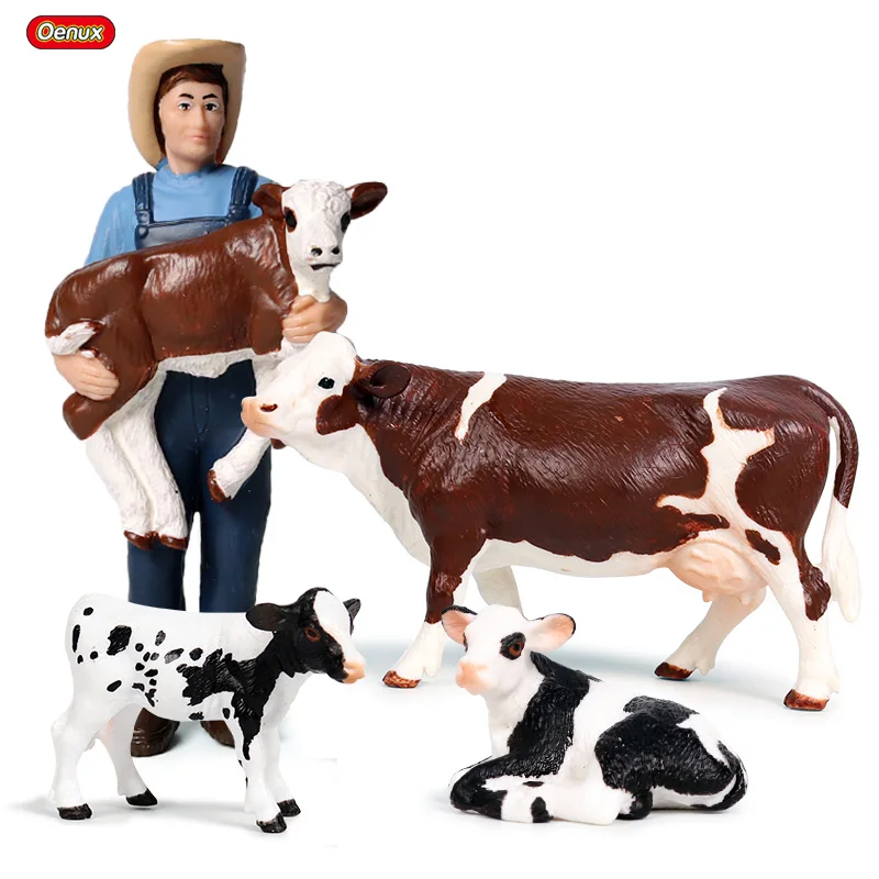 Oenux Bauernhof Modellfiguren Set mit niedlichen Tieren für Kinder – 4pcs
