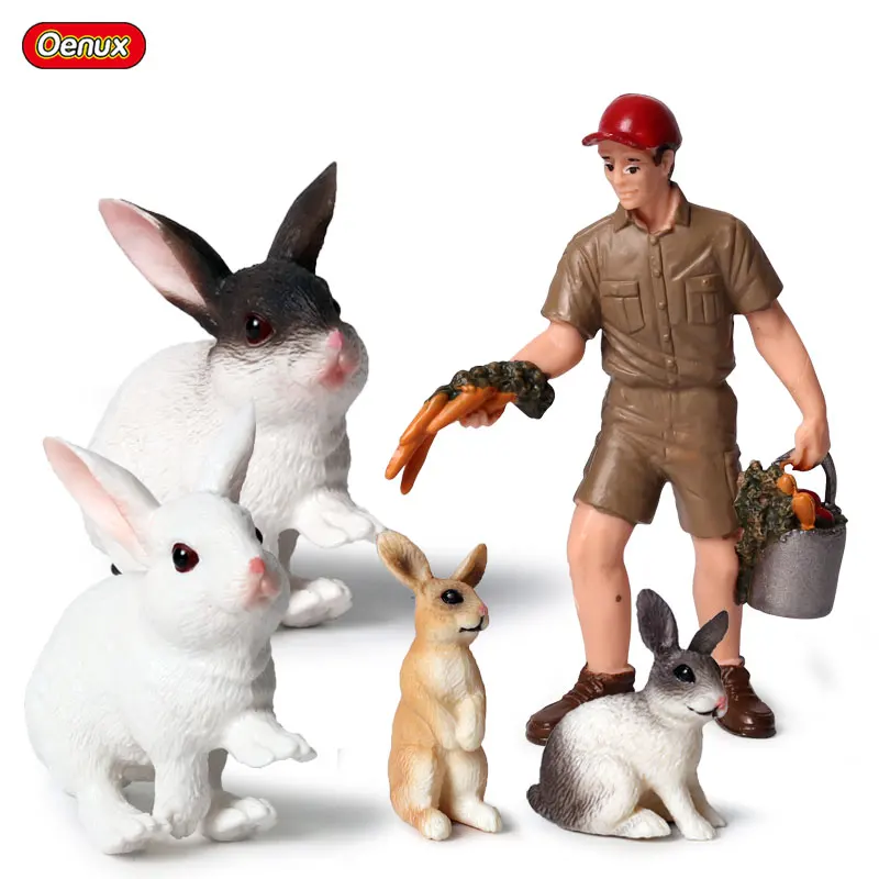 Oenux Bauernhof Modellfiguren Set mit niedlichen Tieren für Kinder – 5pcs