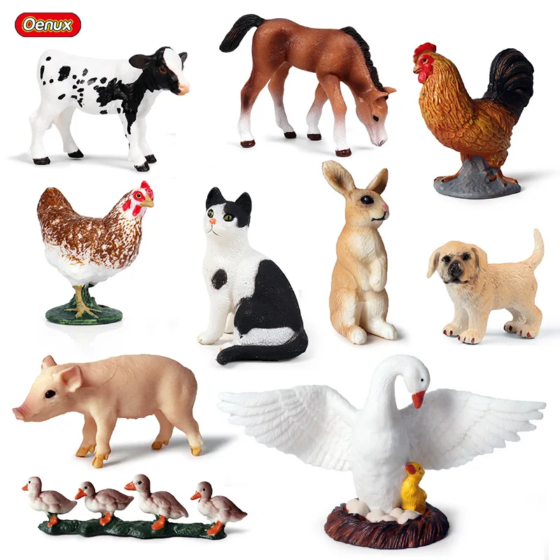 Oenux Bauernhof Modellfiguren Set mit niedlichen Tieren für Kinder – 10pcs-100018786