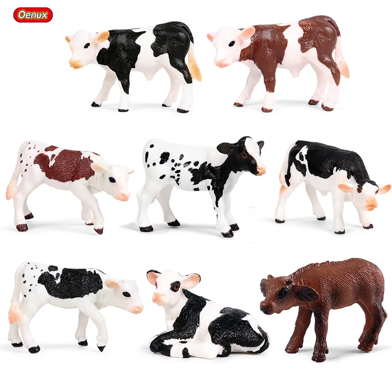 Oenux Bauernhof Modellfiguren Set mit niedlichen Tieren für Kinder – 8pcs
