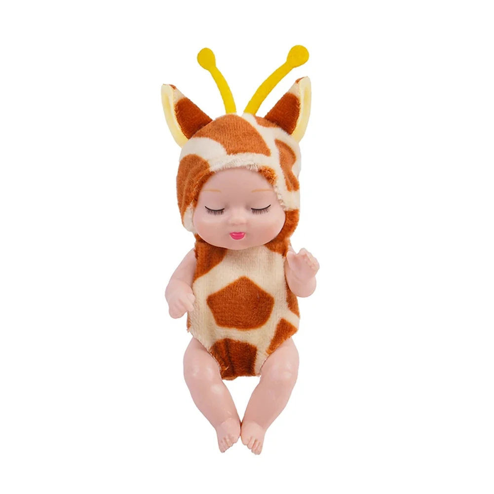 6-teiliges Set süßer Schlafbabypuppen im Tierdesign für Kinder – 1pcs-77940916