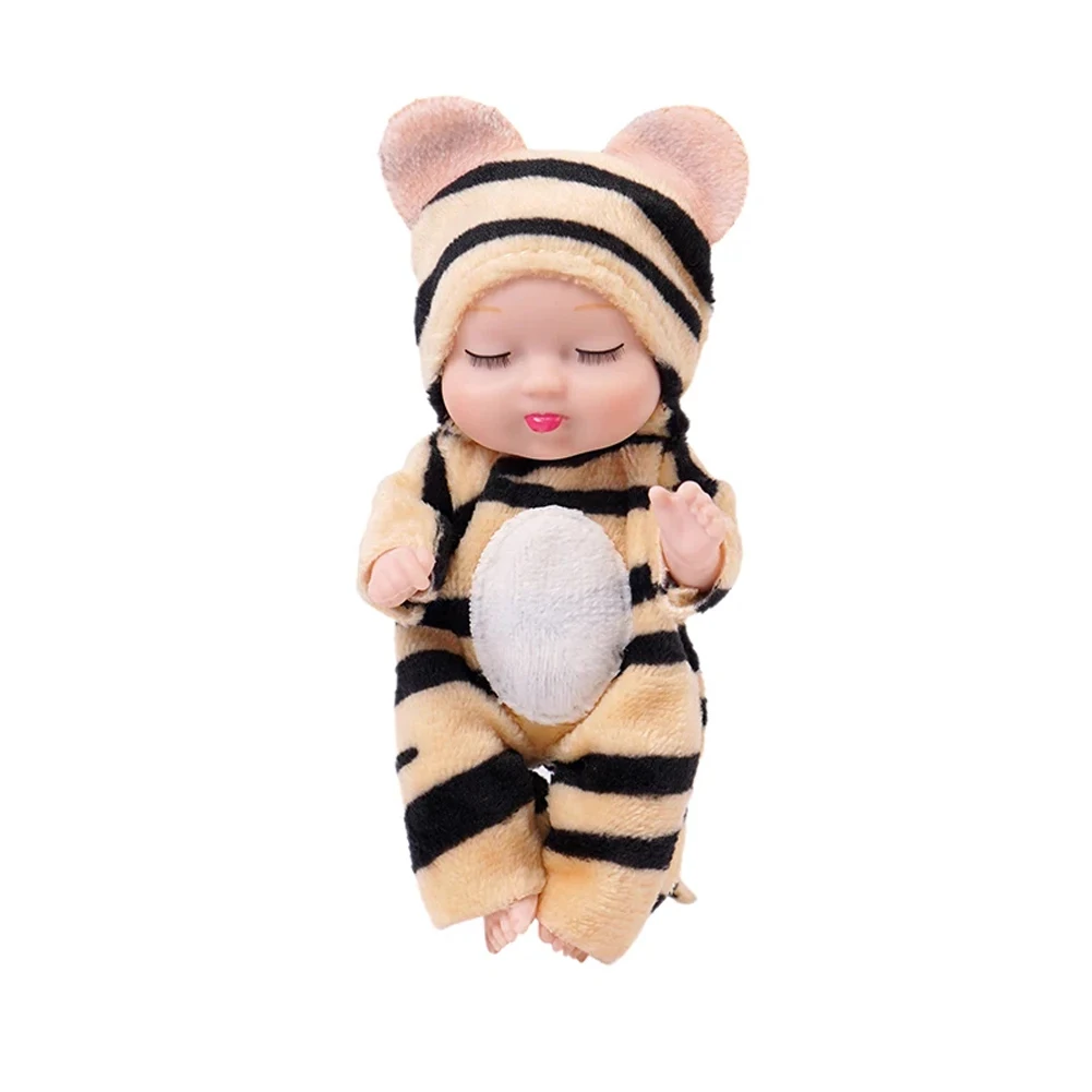 6-teiliges Set süßer Schlafbabypuppen im Tierdesign für Kinder – 1pcs-1560