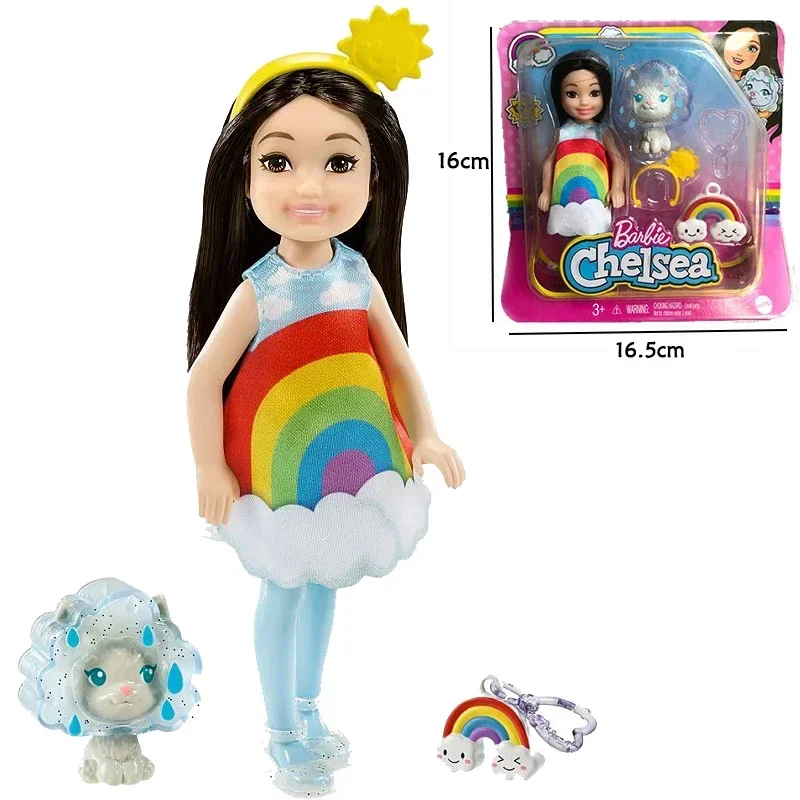Original Barbie Chelsea Puppe im Regenbogen-Unicorn Auto – GRP70