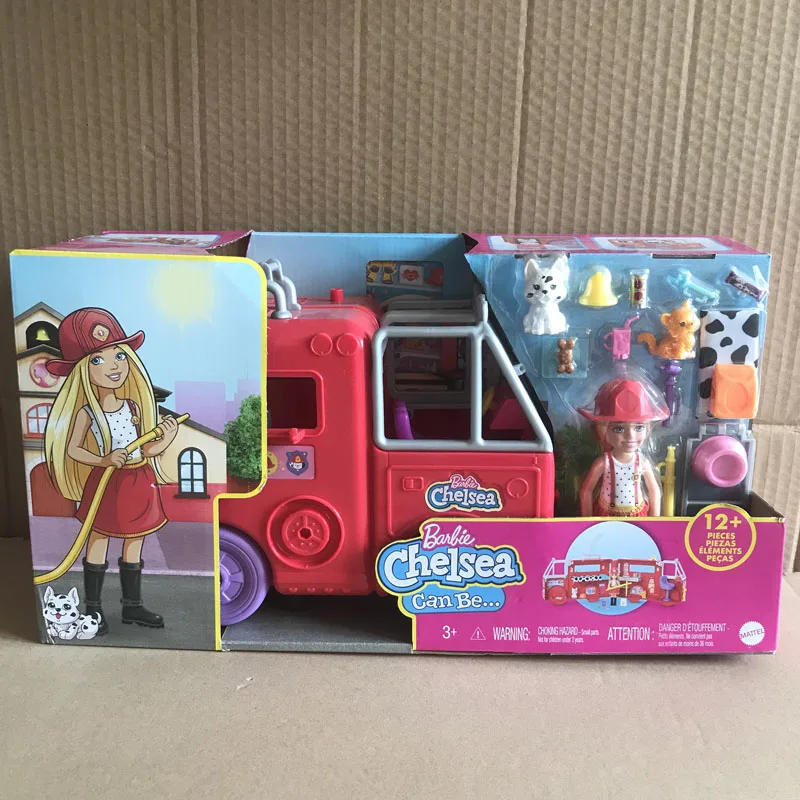 Original Barbie Chelsea Puppe im Regenbogen-Unicorn Auto – HCK73