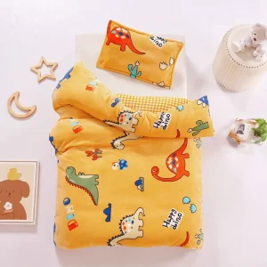Bequemes Baby-Bettwäsche-Set mit niedlichem Dinosaurier-Motiv