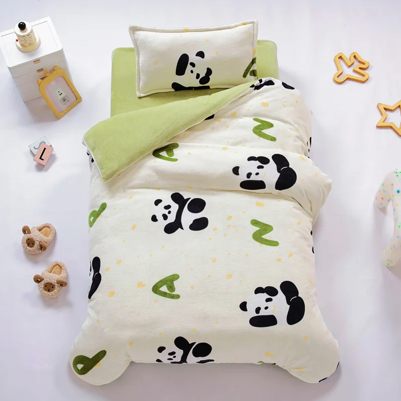 Warmes Baby-Bettzeug-Set mit Cartoon-Tieren – Panda Design – Duvet Cover
