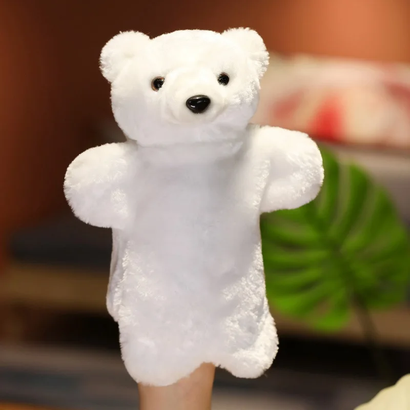 Kuschelige Handpuppen für Kinder – 13 verschiedene Tierfiguren – polar bear , 28cm