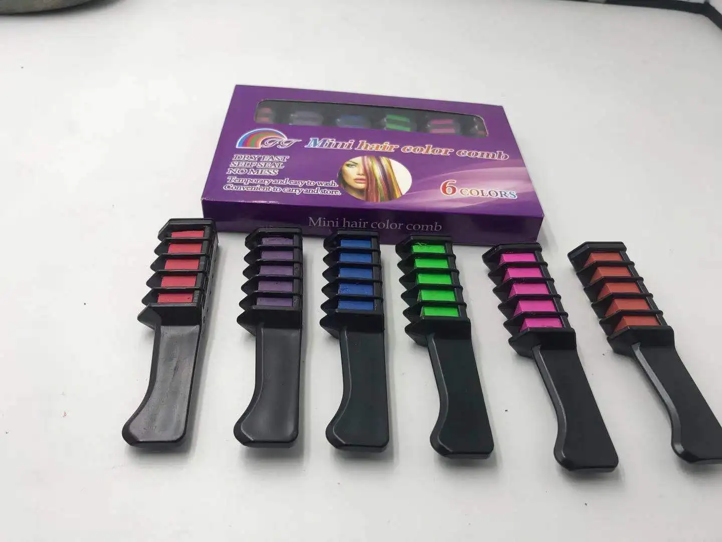 Bunte Haarkreide: Temporäre Farb-Combs für Kids und Teens – 6pcs hair chalk