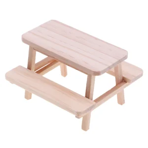 Holzspielzeug Set: Mini Tisch und Stuhl für Puppenhaus