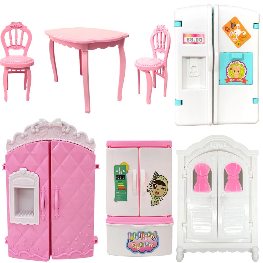 Moderne Doll Möbel:NK 1 Set mit Kühlschrank und Kleiderschrank