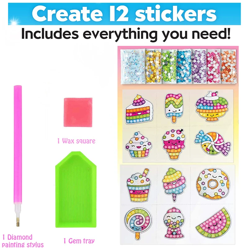 Bunte Sweets Diamantmalerei für Kinder – Kreatives Klebeprojekt – style2