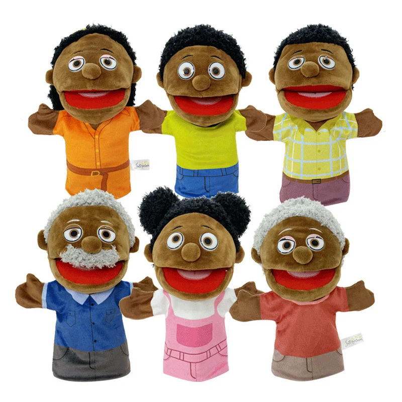 Familien-Handpuppe mit offenem Mund für Kinder geschenkt