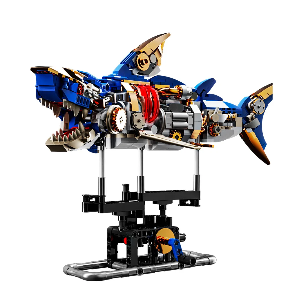 Mechanisches Haifisch-Bauset mit Displayständer und Lichtern – Bild 2