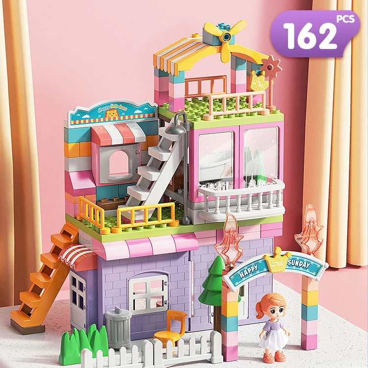 Große Mädchen-Spielzeugbausteine für Marble-Rennen und Bau-Spaß – 162pcs no baseplate