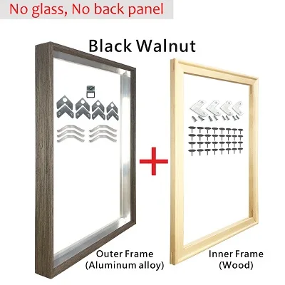 Bunte Bilderrahmen aus Metall für kreative Wandgestaltung – Black Walnut , 40X40 CM