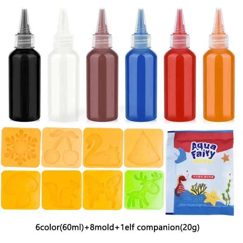 Zauberhafte Wasserelfen: 3D Bastelset für Kinder – 6color 8 mold-60ml