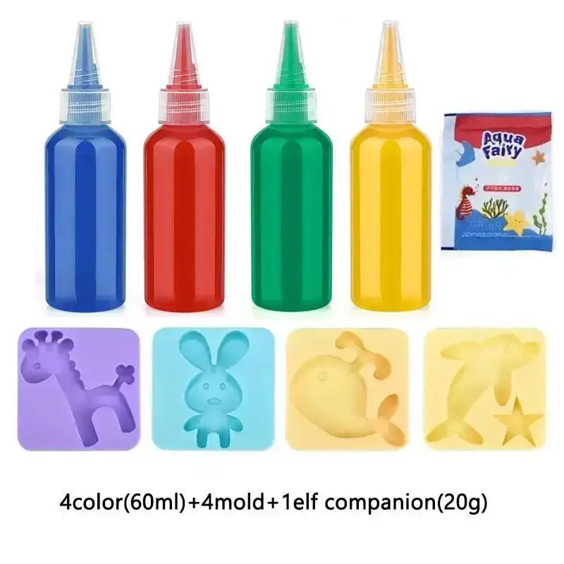 Zauberhafte Wasserelfen: 3D Bastelset für Kinder – 4color 4 mold-60ml