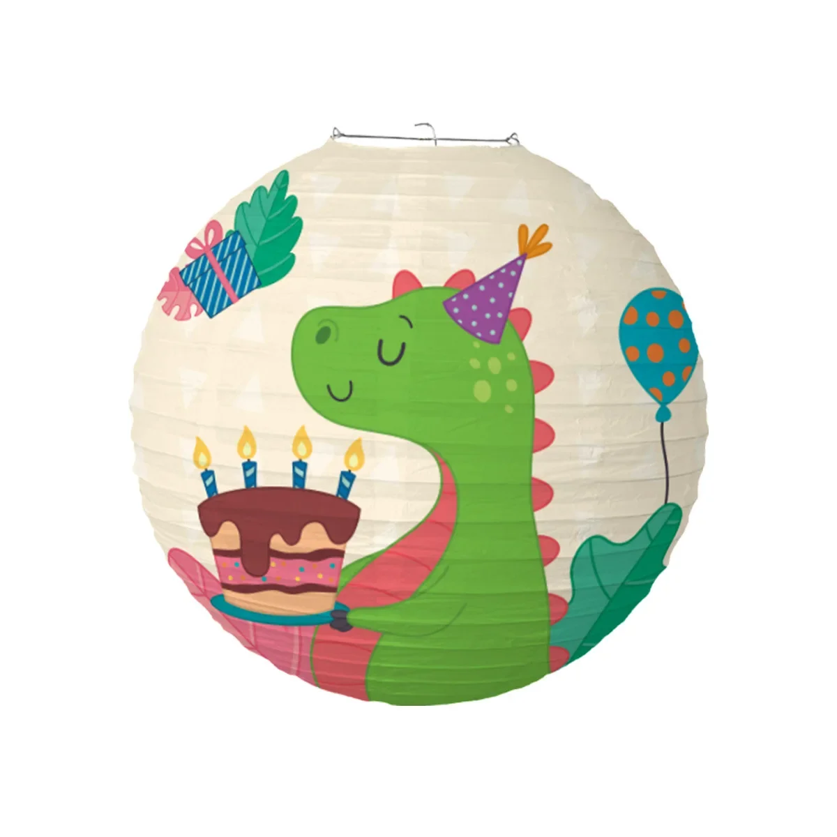 30 cm Papierlaternen mit Dinosaurier-Motiv für Kindergeburtstag – Birthday Dinosaur , 30cm Printed lantern