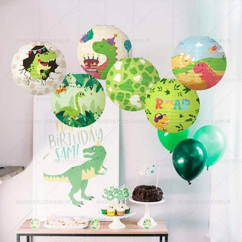 30 cm Papierlaternen mit Dinosaurier-Motiv für Kindergeburtstag – Bild 3