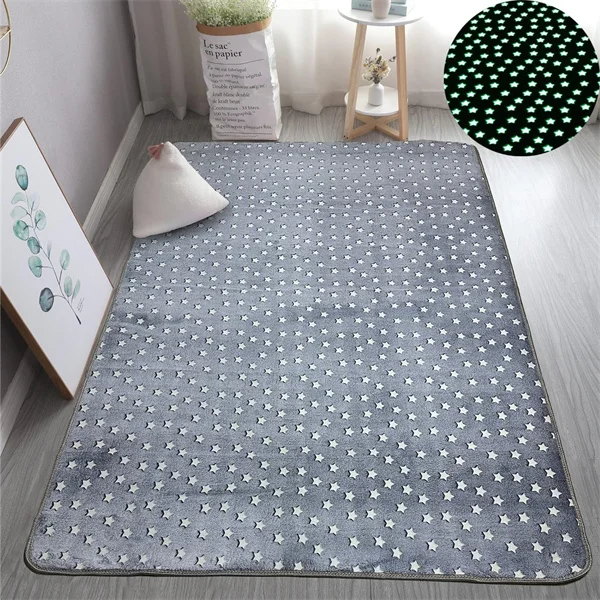 Leuchtender Kinderteppich für das Schlafzimmer – Luminöse Teppiche – Gray Little Star , 80cm x 120cm